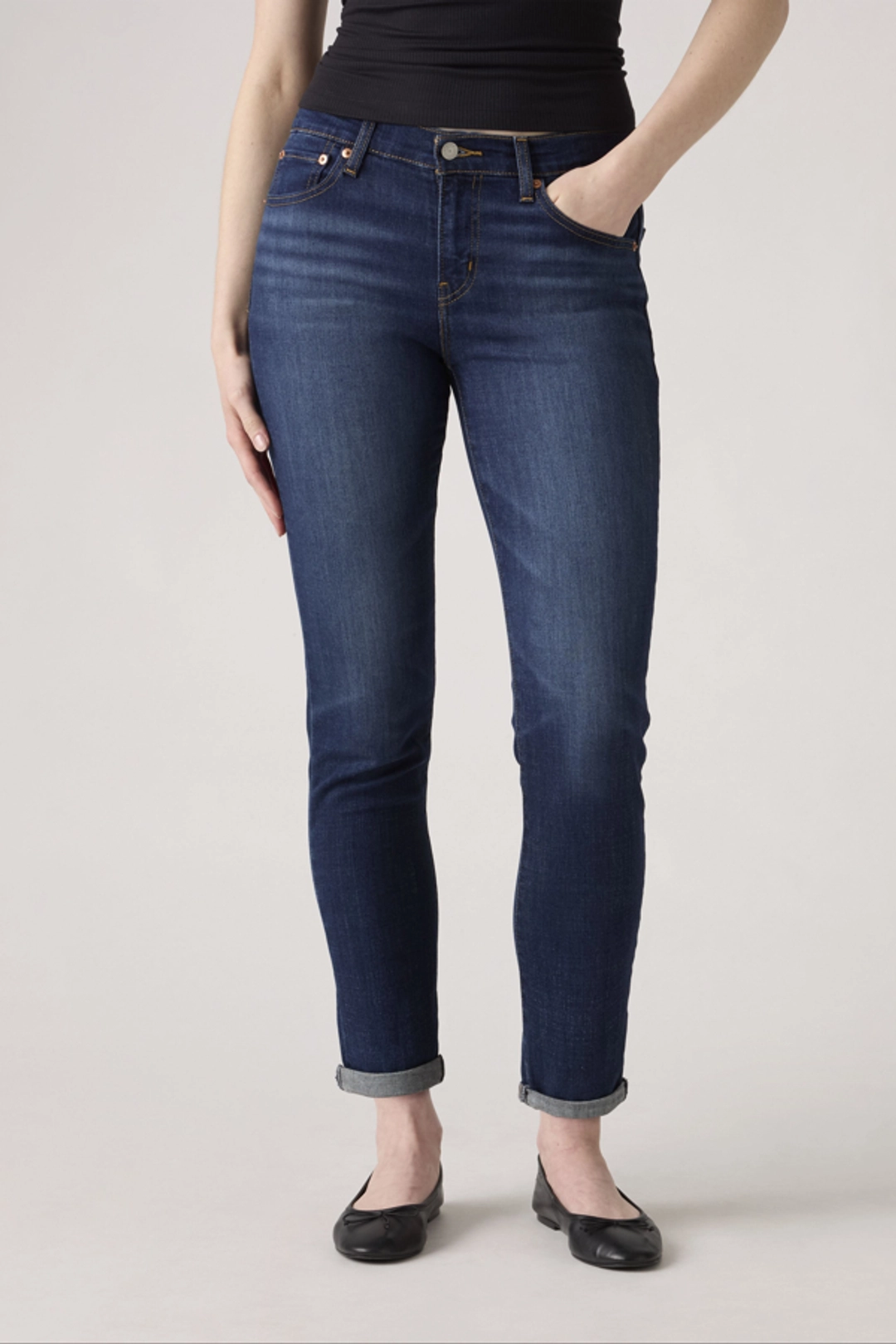 Levi's Jean Boyfriend Taille Mi Haute - Femme - Bleu / Lapis Topic - 34X30 - 2