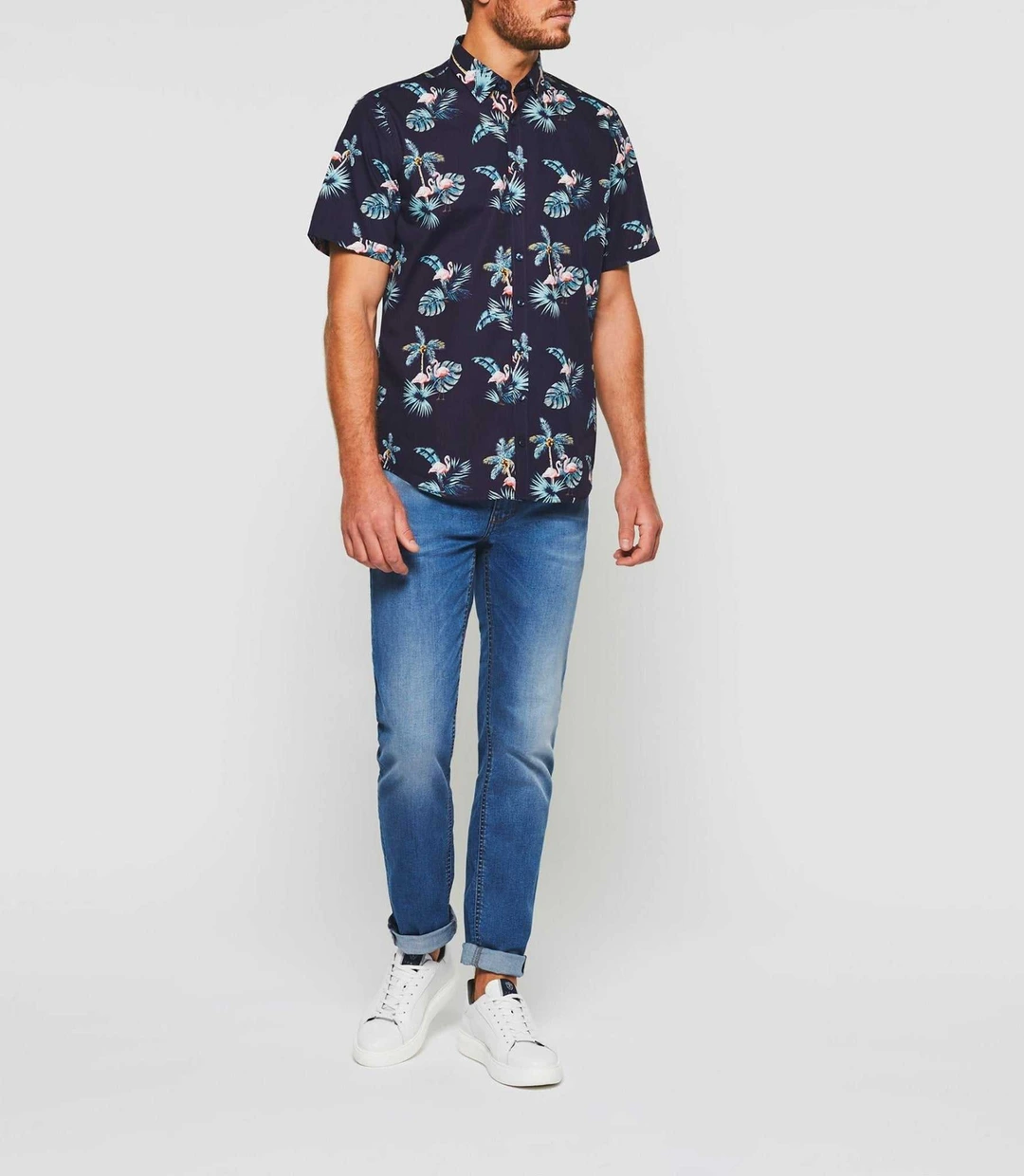 IZAC - Chemise manches courtes marine ''Kili''