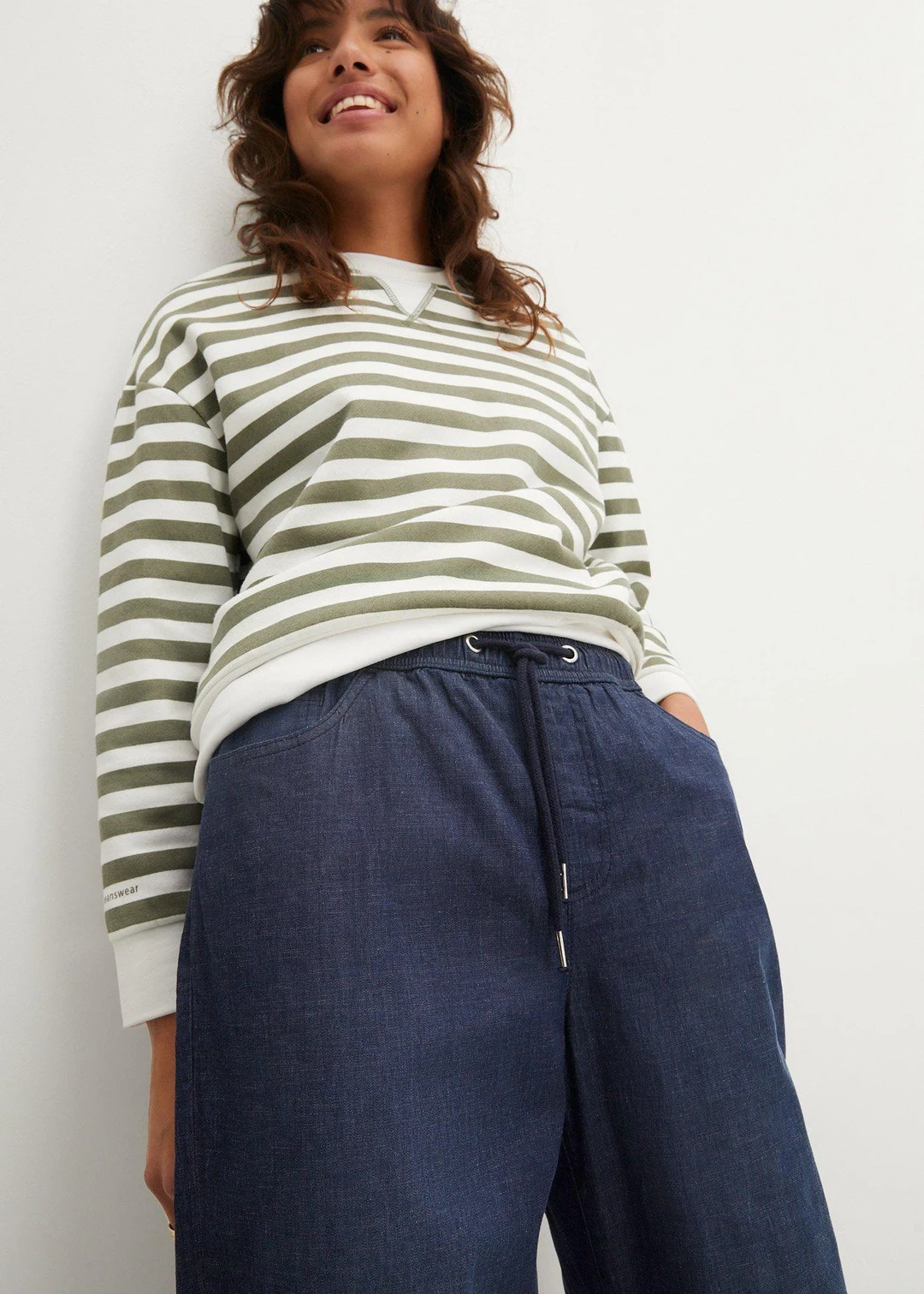 Lot de 2 jeans droits taille haute et élastiquée