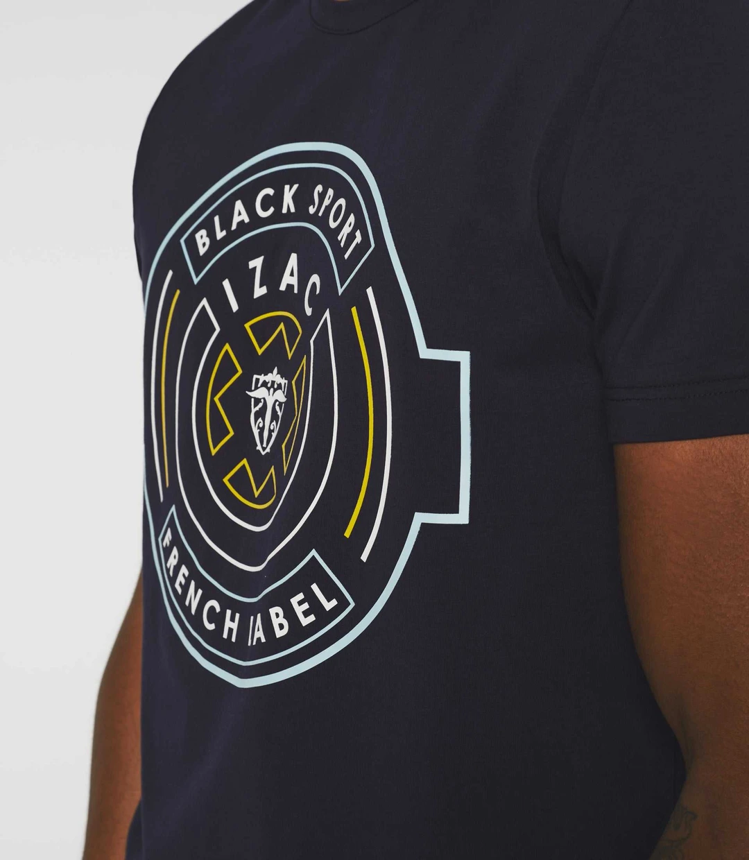 IZAC - T-shirt avec logo col rond marine ''Gaye''