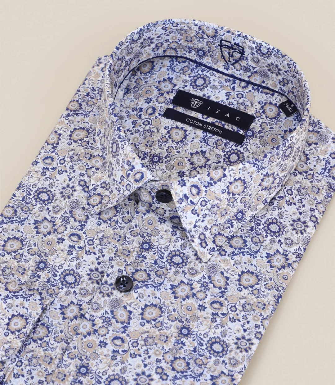IZAC - Chemise imprimée col français marine