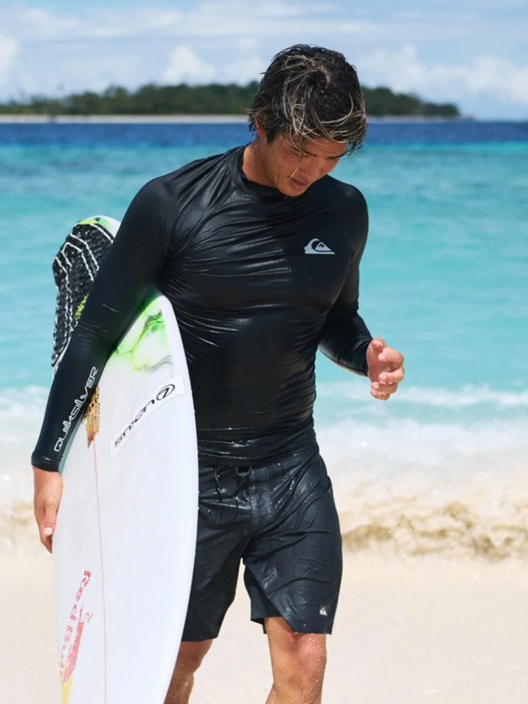 Everyday - T-shirt de surf à manches longues UPF 50 pour Homme Noir