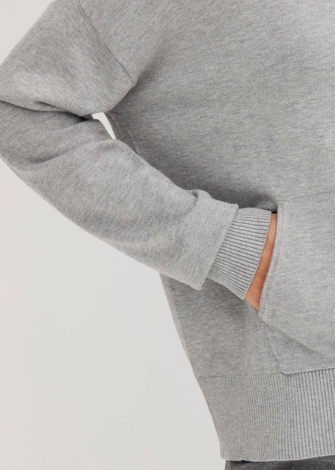 Sweat en maille à capuche et poche kangourou - 3