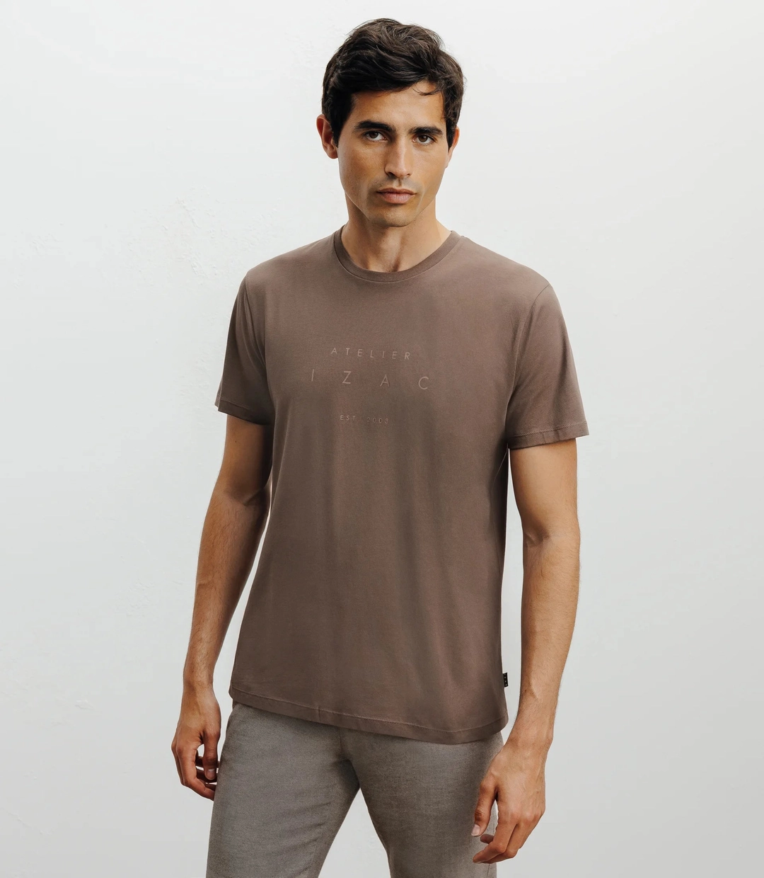 IZAC - T-shirt print chatain