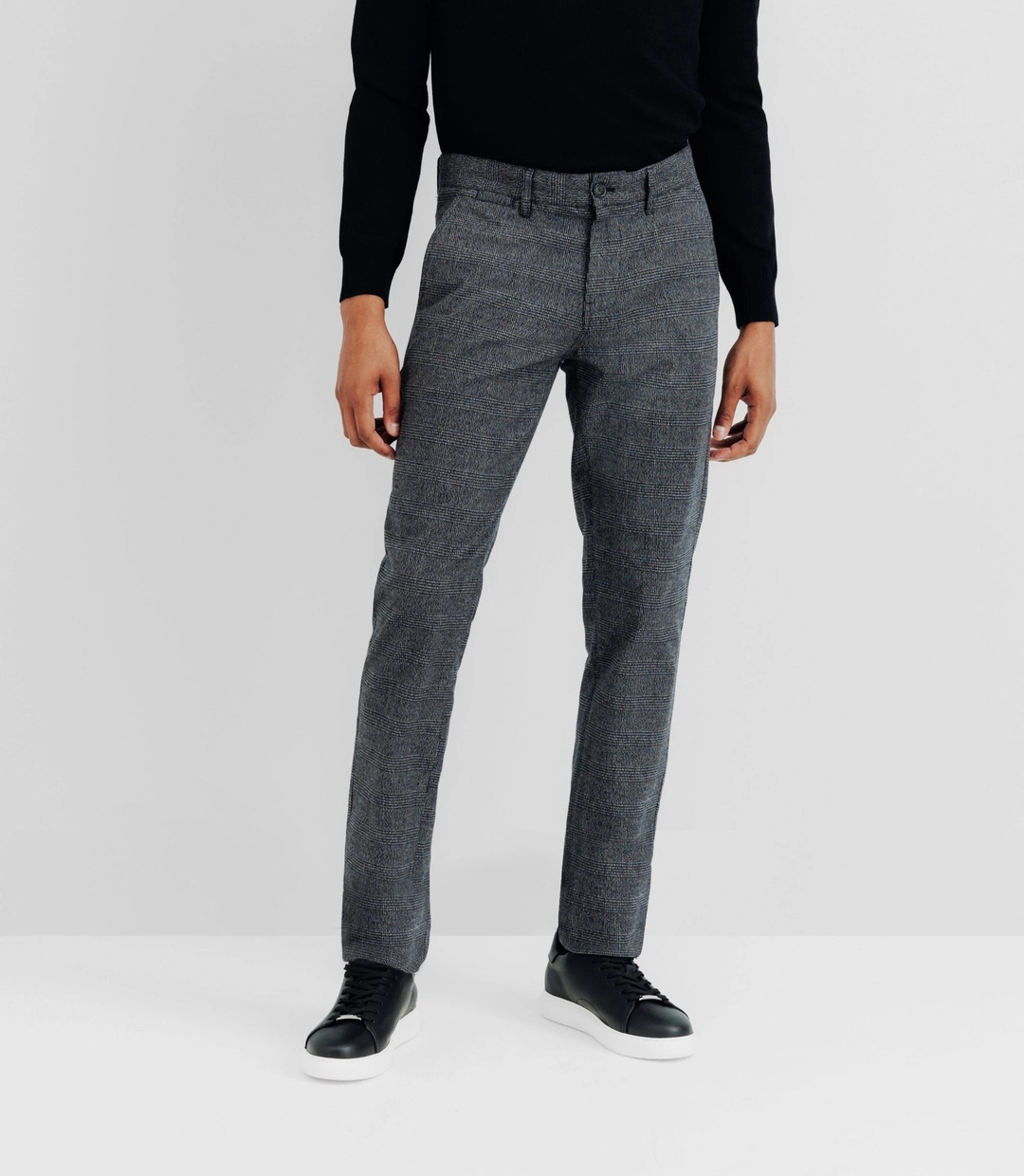 IZAC - Pantalon chino à carreaux anthracite