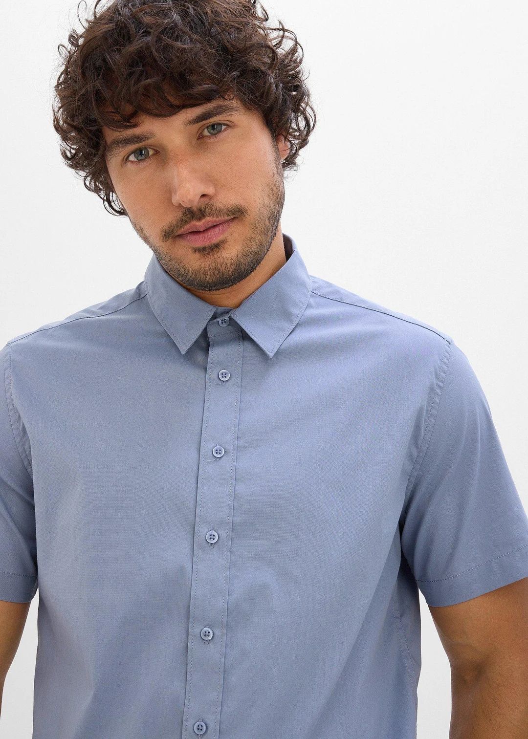 Chemise manches courtes extensible, slim - 3