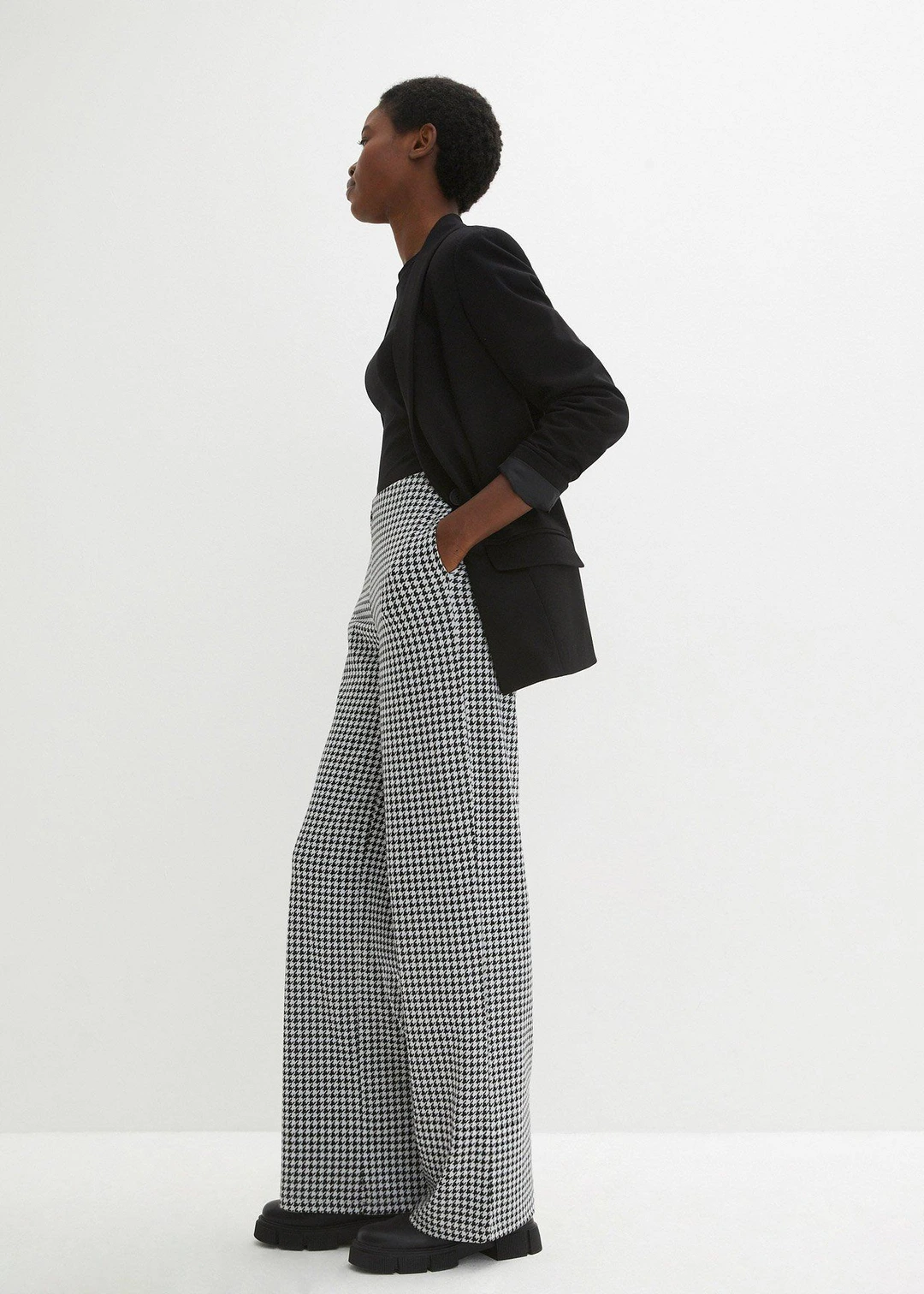 Pantalon large et extensible à motif pied-de-poule - 2