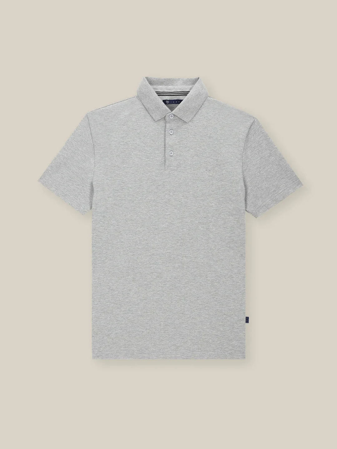 IZAC - Polo boutonné piqué gris chine