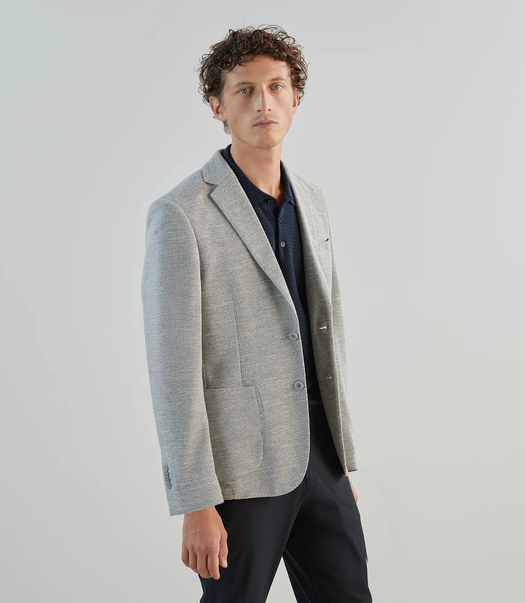 IZAC - Veste casual en maille gris clair