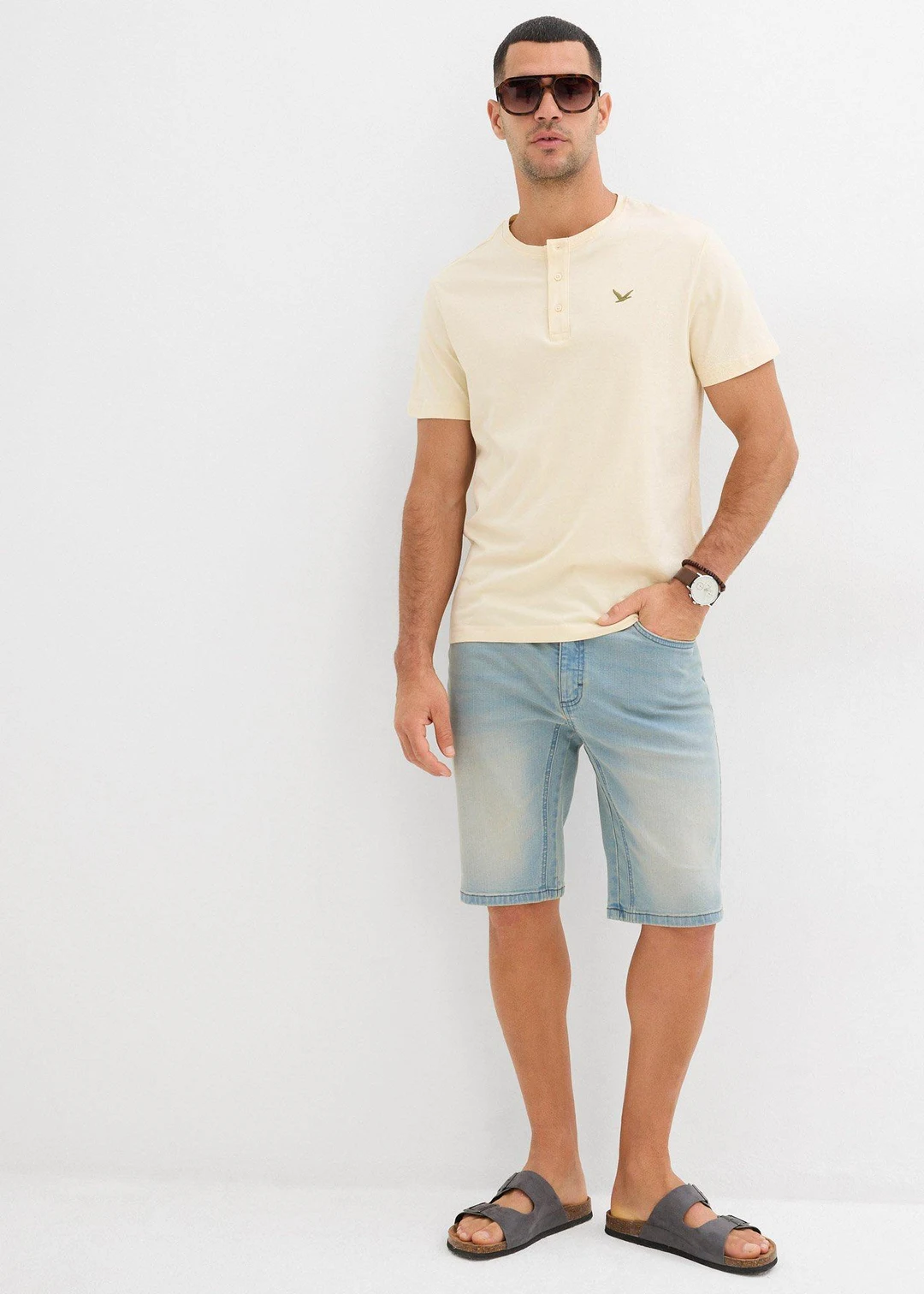 Bermuda en jean extensible avec entrejambe renforcé, regular - 2
