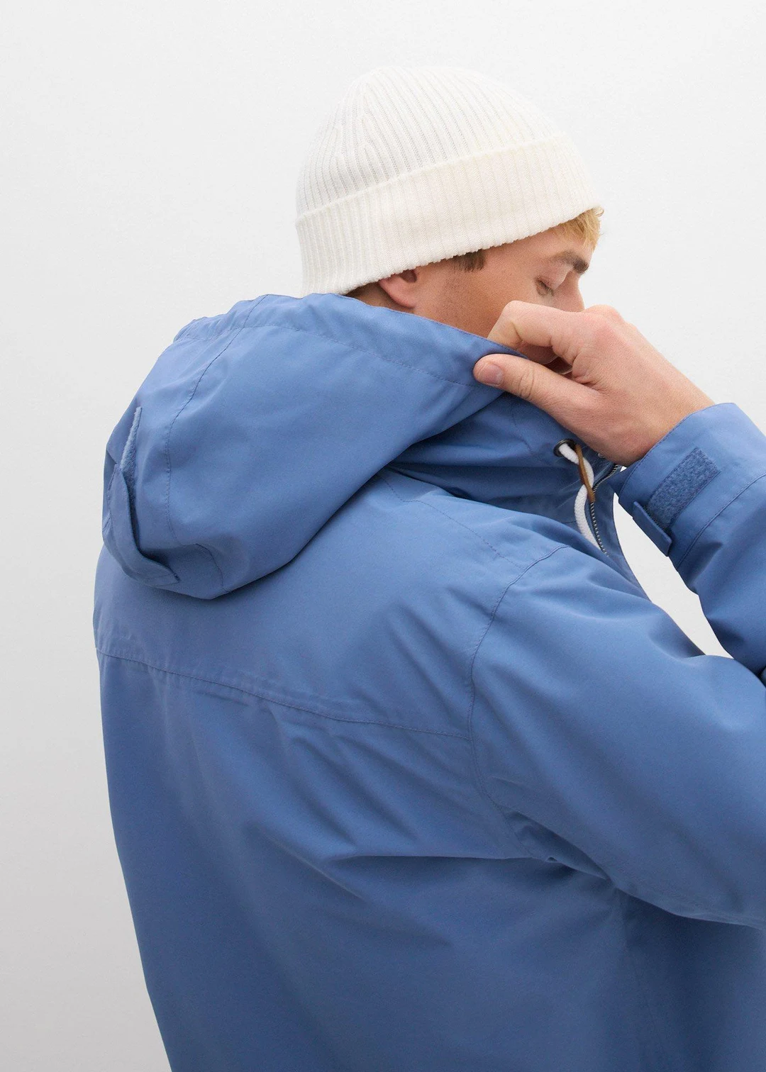 Veste imperméable à capuche et détails enduits - 3