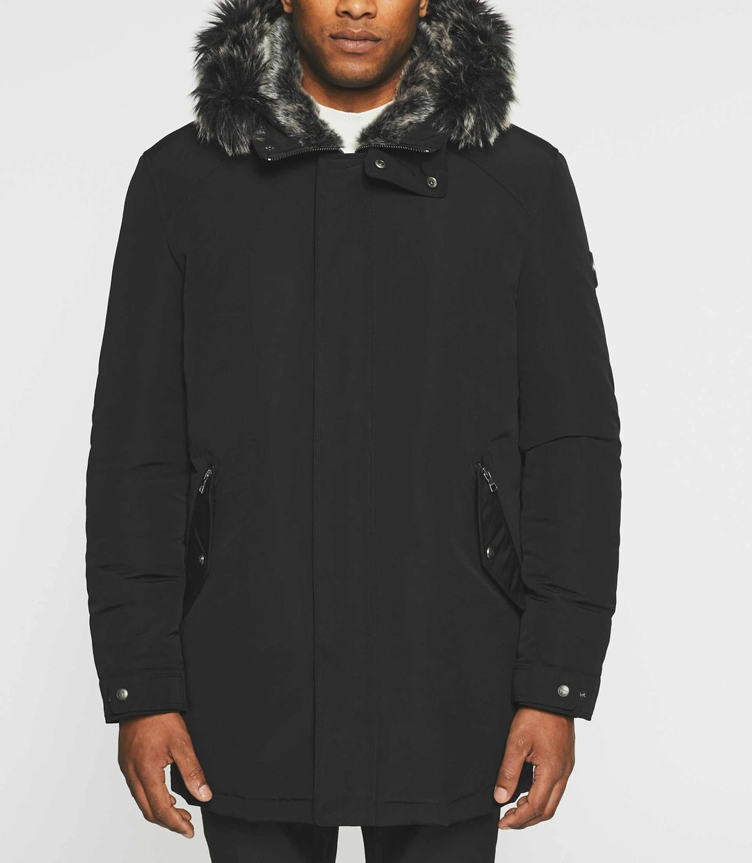 IZAC - Parka longue à capuche noir MANOURY