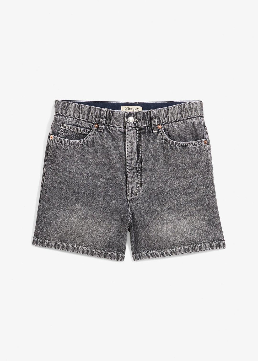 Short en jean taille haute, peu extensible