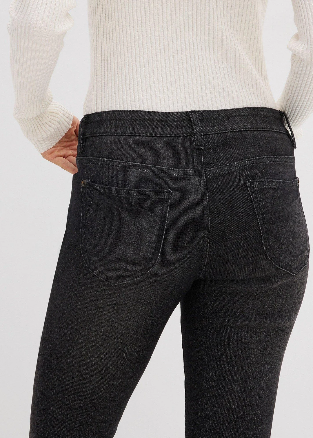 Jean droit taille mi-haute, extensible - 3