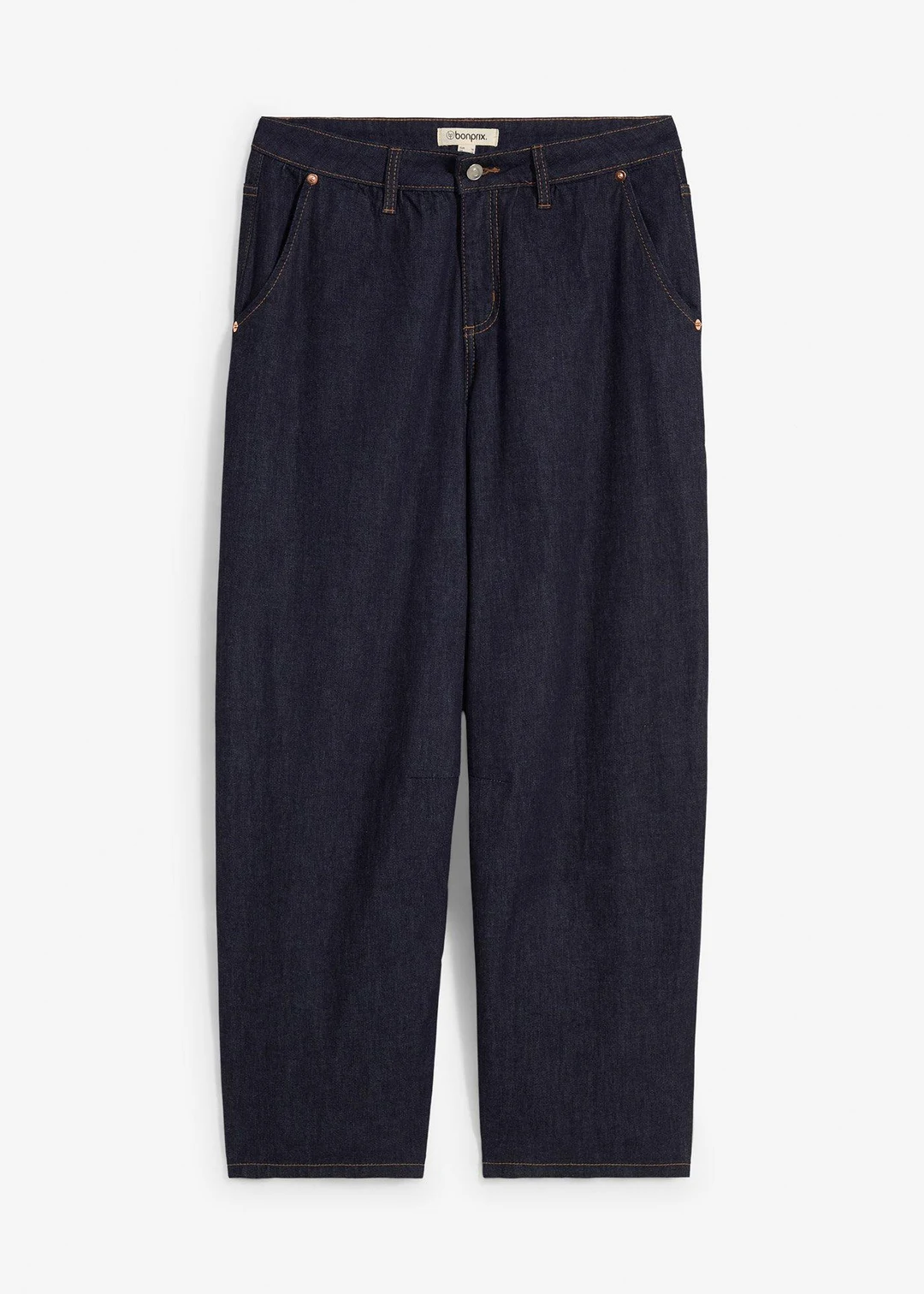 Jean ballon taille mi-haute, cropped
