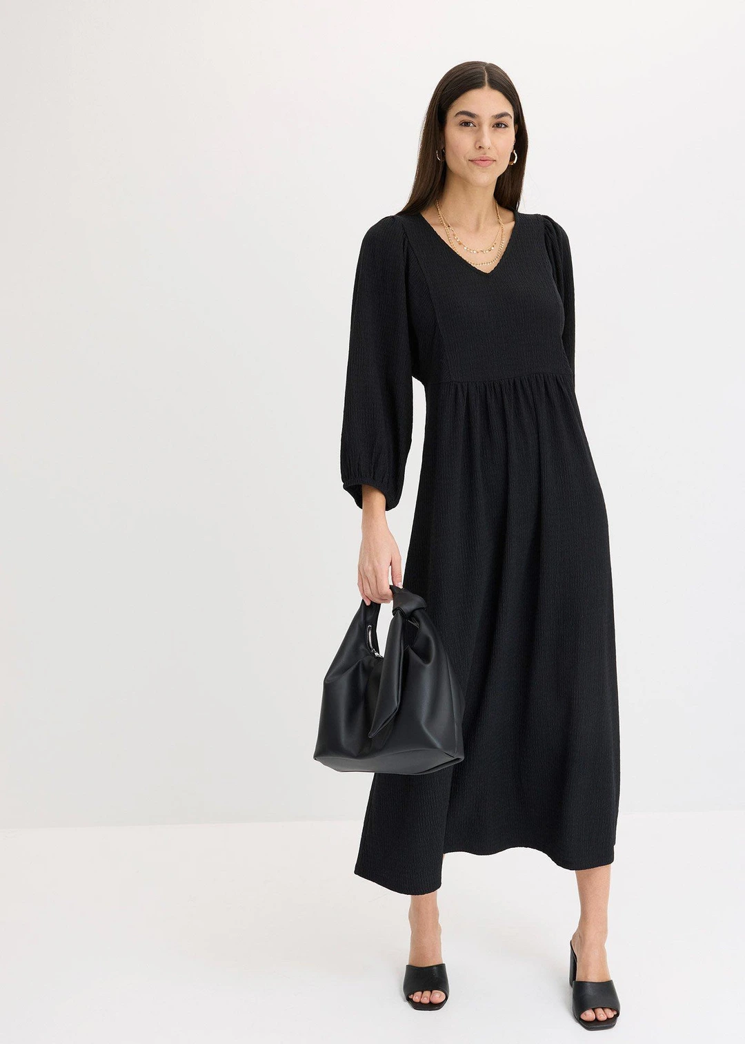 Robe longue en jersey texturé - 2