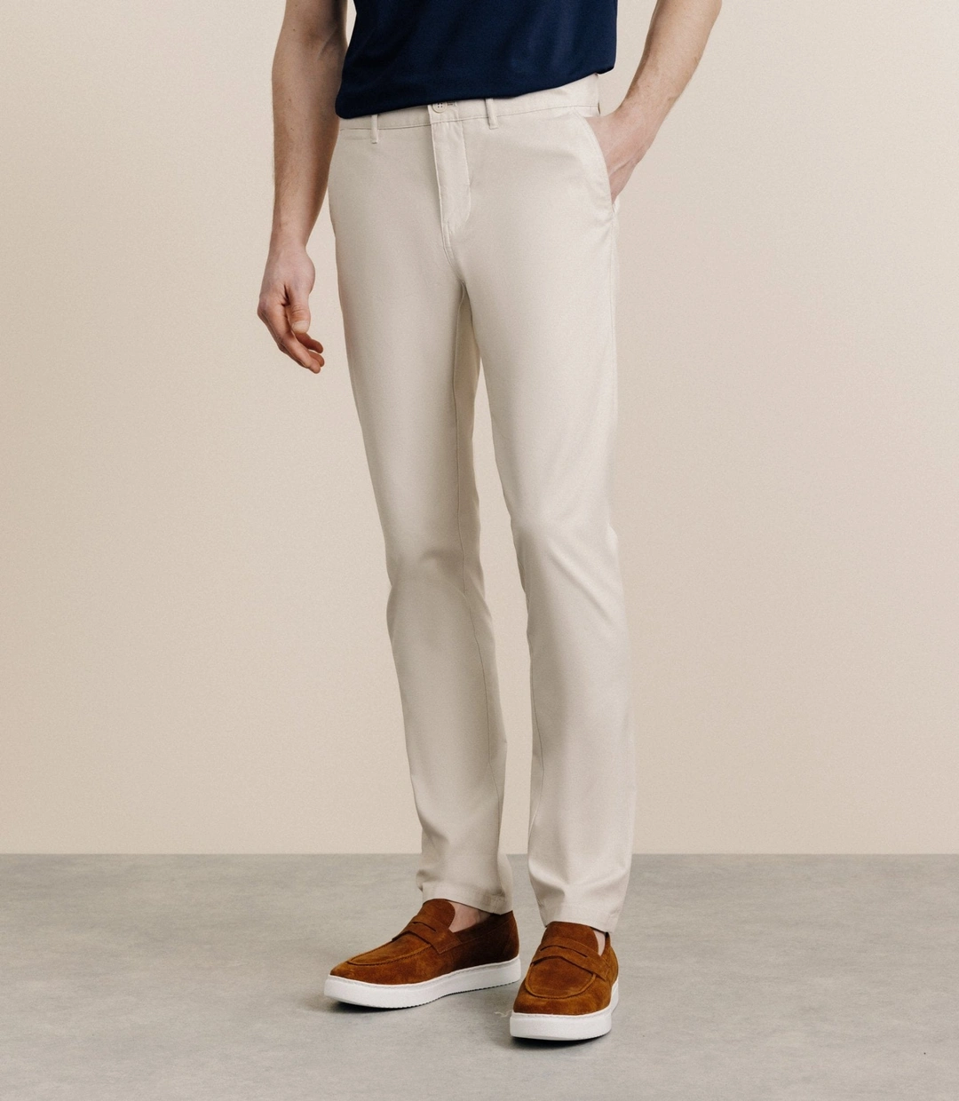 IZAC - Pantalon slim beige