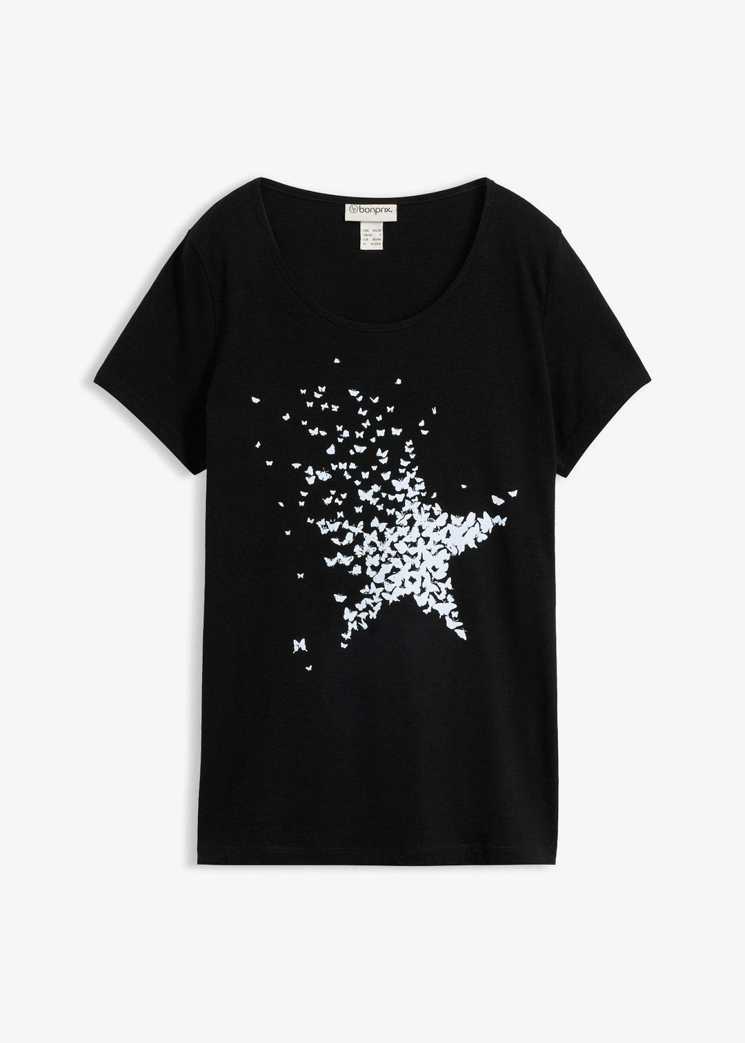 T-shirt coton en fil flammé, manches courtes