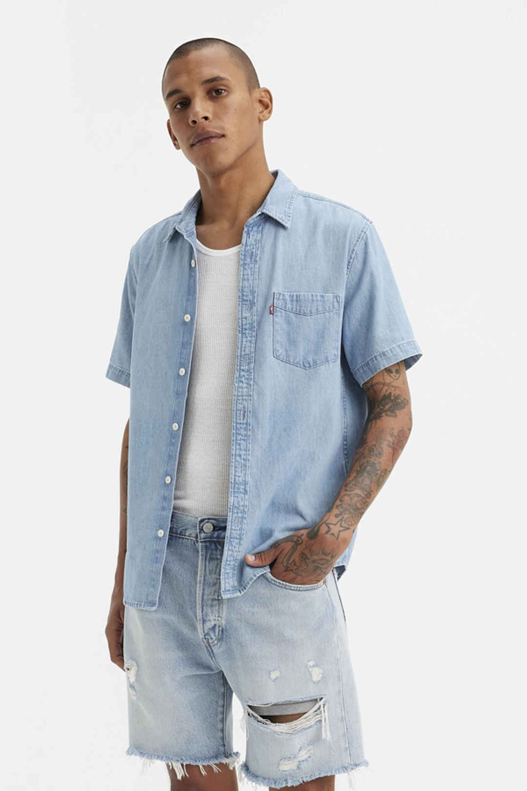 Levi's Chemise Manche Courte Classic Standard - Homme - Neutral / Pumice Stone - S
