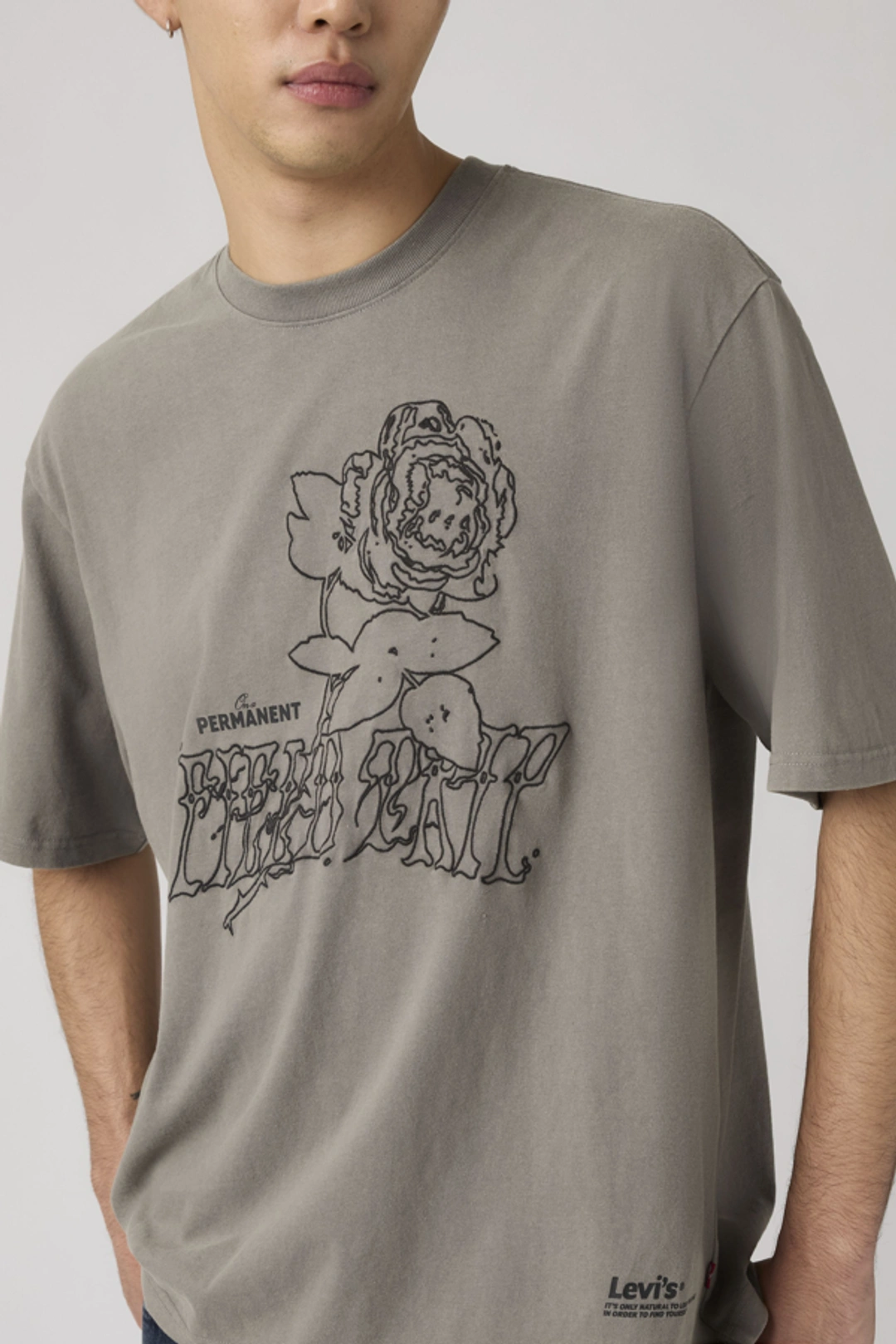Levi's T Shirt Manche Mi Longue - Homme - Beige / Vintage Khaki - XL - 2