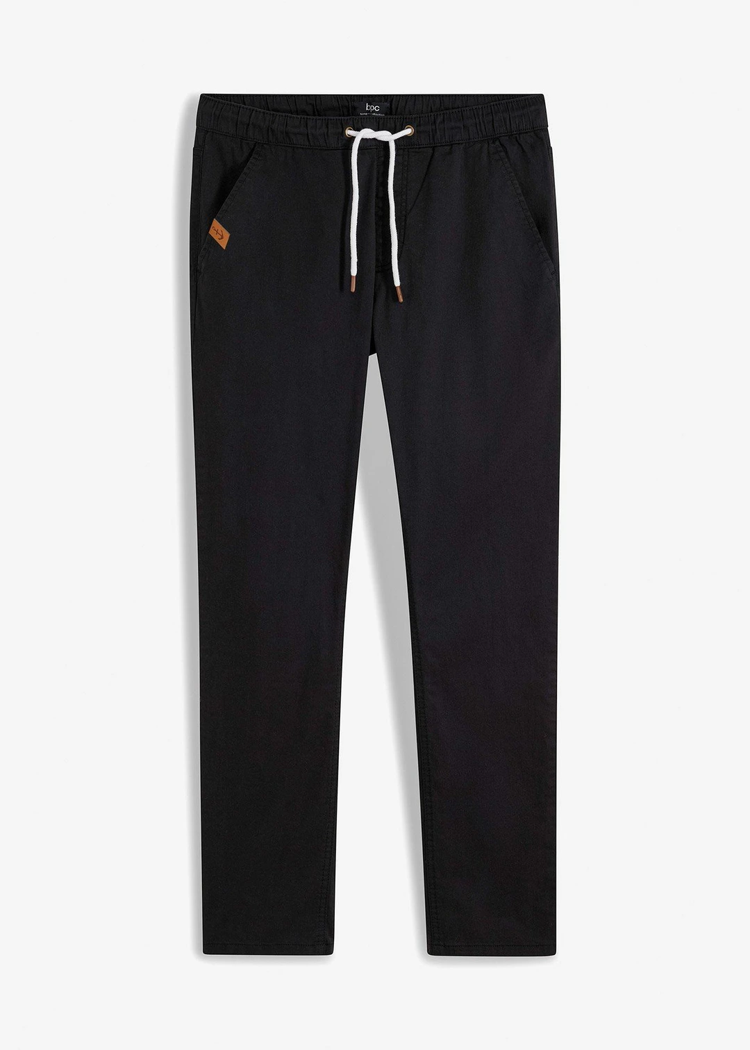 Pantalon droit regular et extensible à taille élastiquée