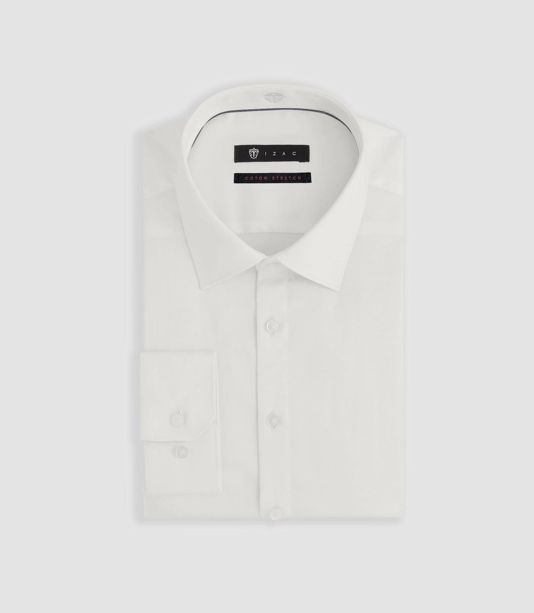 IZAC - Chemise regular en satin stretch écru SASTRETCHBASIC