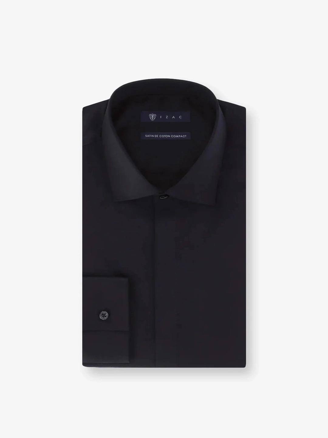 IZAC - Chemise satin de coton noire