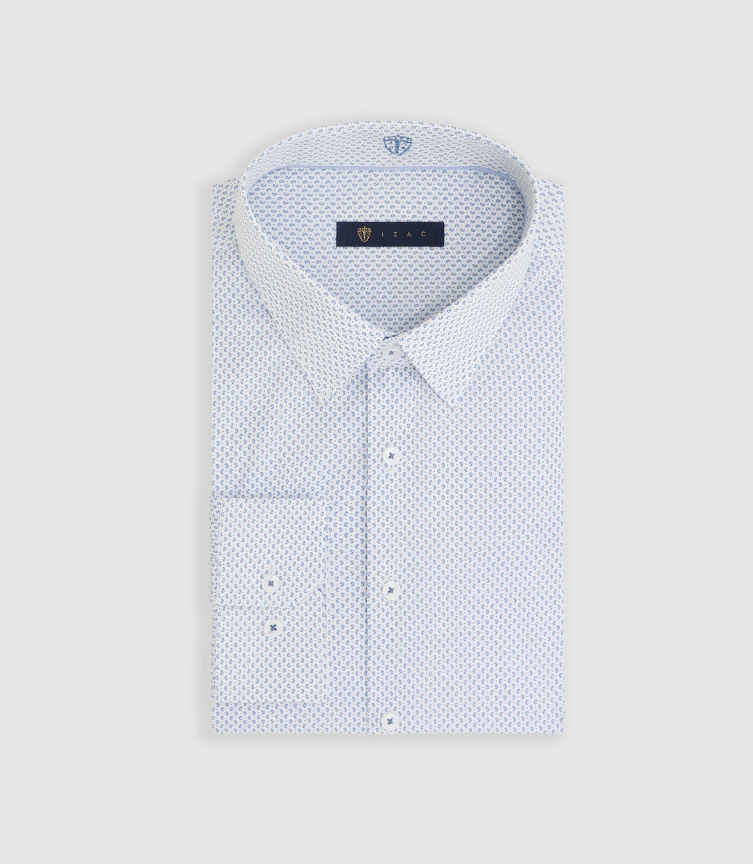 IZAC - Chemise imprimée micro motifs blanc ''Miguel''
