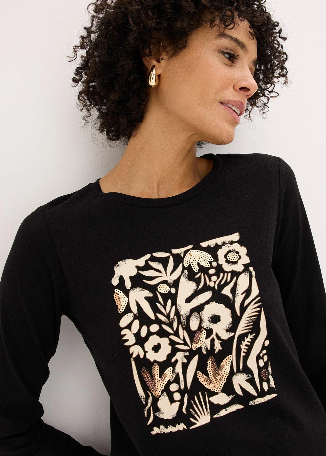 T-shirt manches longues en coton extensible - 3