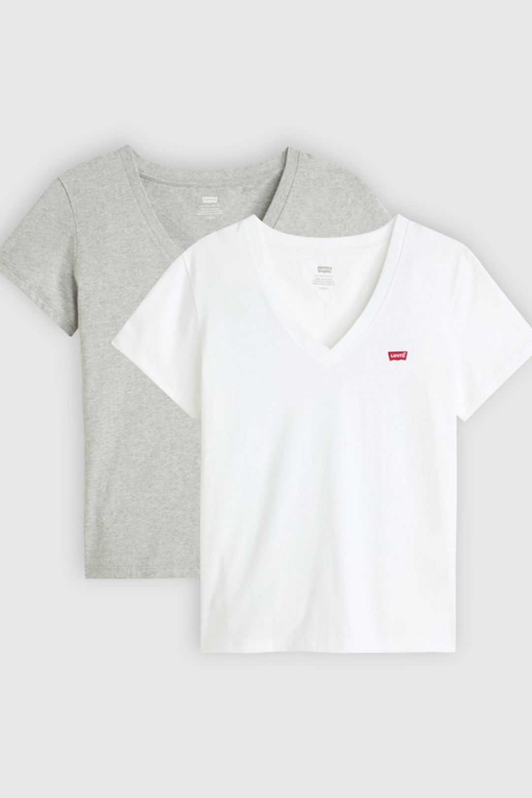Levi's T Shirt Col V Perfect (lot De 2) - Femme - Multicolore / 2 Pack V Neck White + & Caviar - 2XS