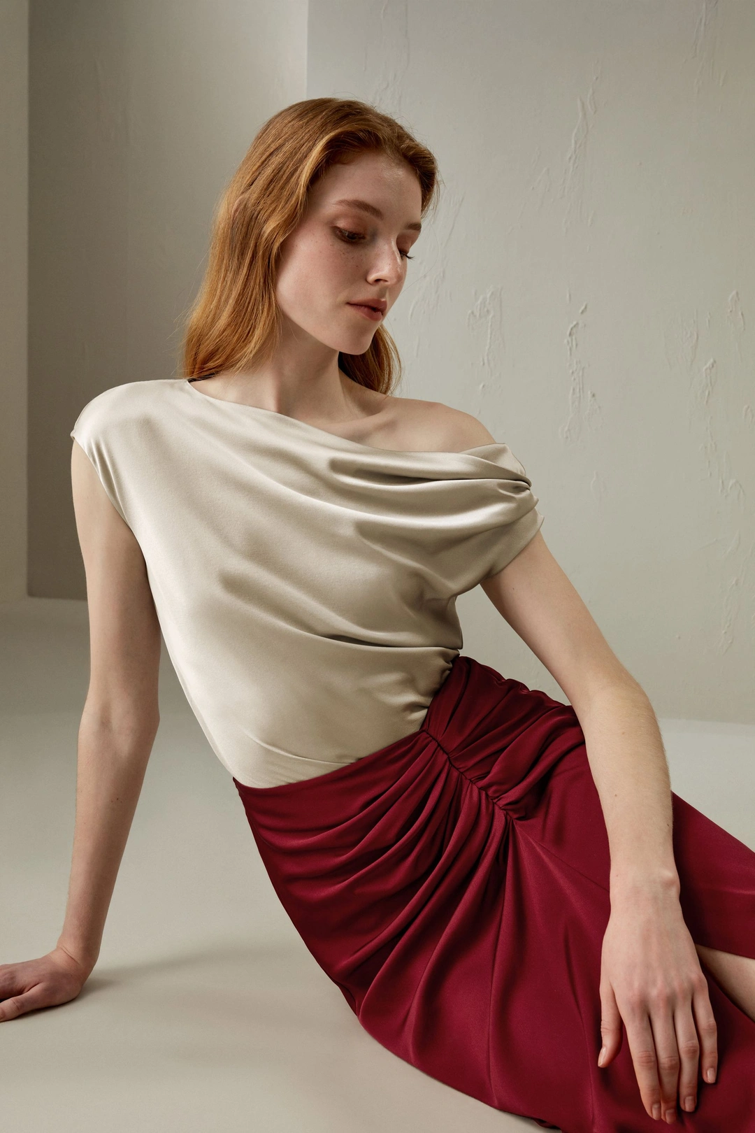 LILYSILK Top À Col Bateau En Soie Style Moderne Soie De Haute Qualité Texture Luxueuse Léger Et Résistant Aux Rides Abricot Clair 40