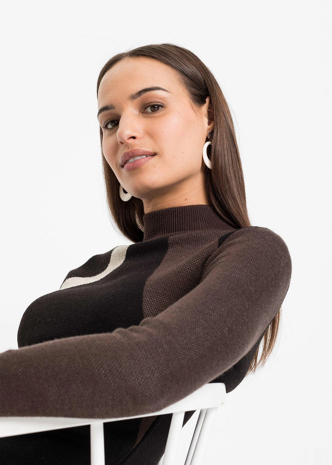 Robe en maille jacquard à rayures modernes - 3