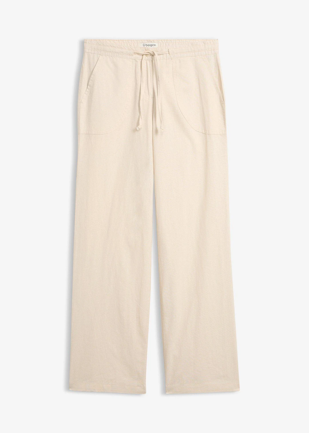 Pantalon large en lin et coton