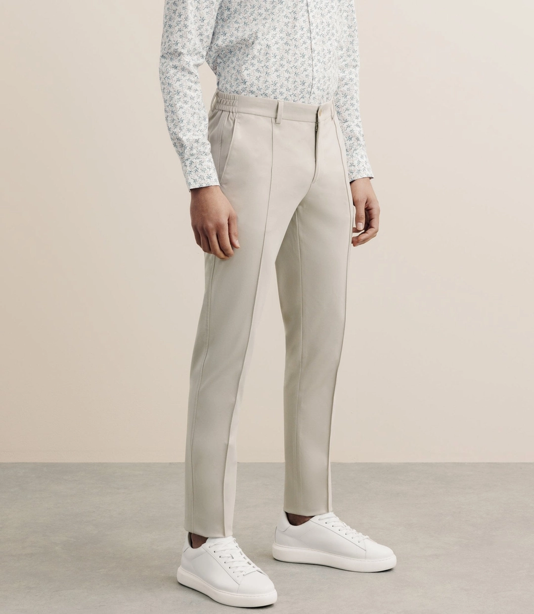 IZAC - Pantalon ville en maille beige