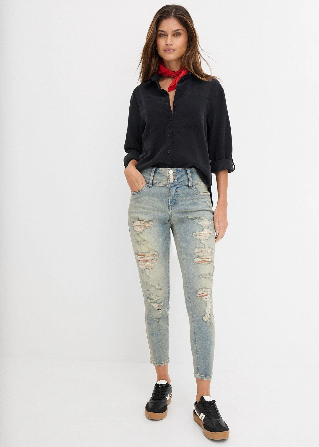 Jean skinny taille haute, extensible - 2