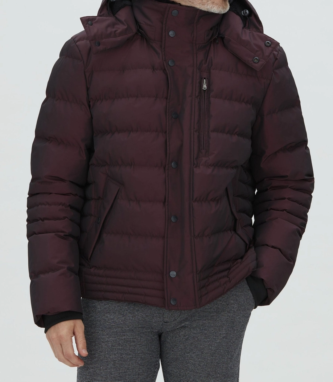 IZAC - Blouson matelassé bordeaux ''Tamis''