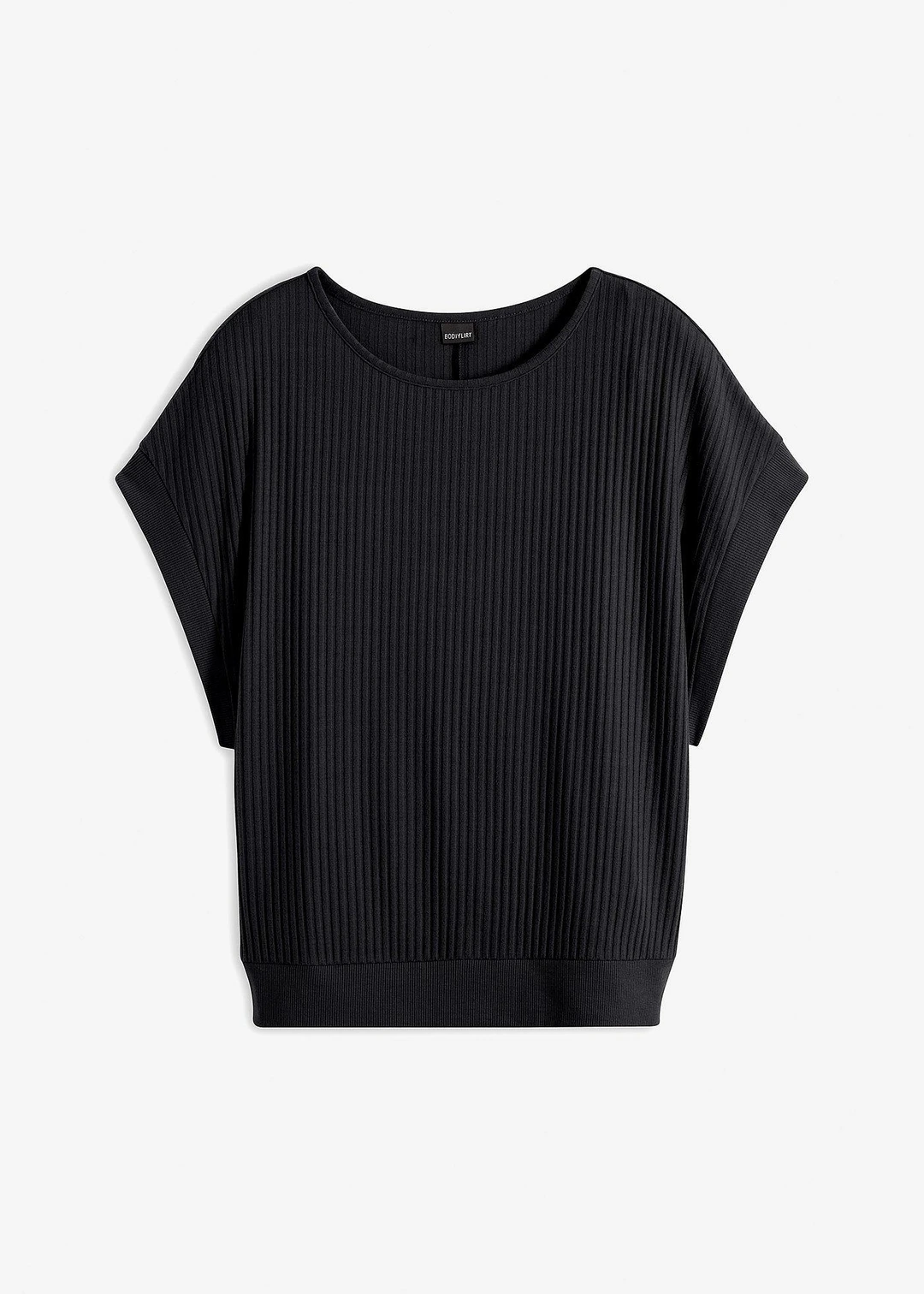 T-shirt avec manches chauve-souris et côtes