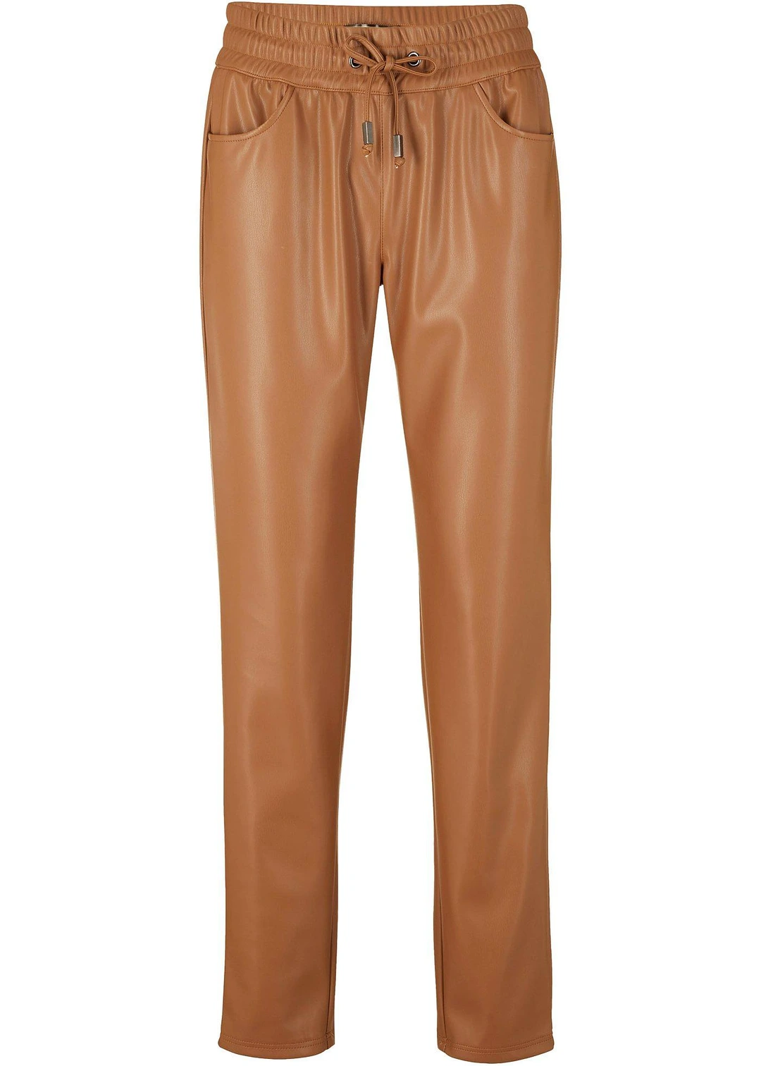 Pantalon enduit à taille élastiquée
