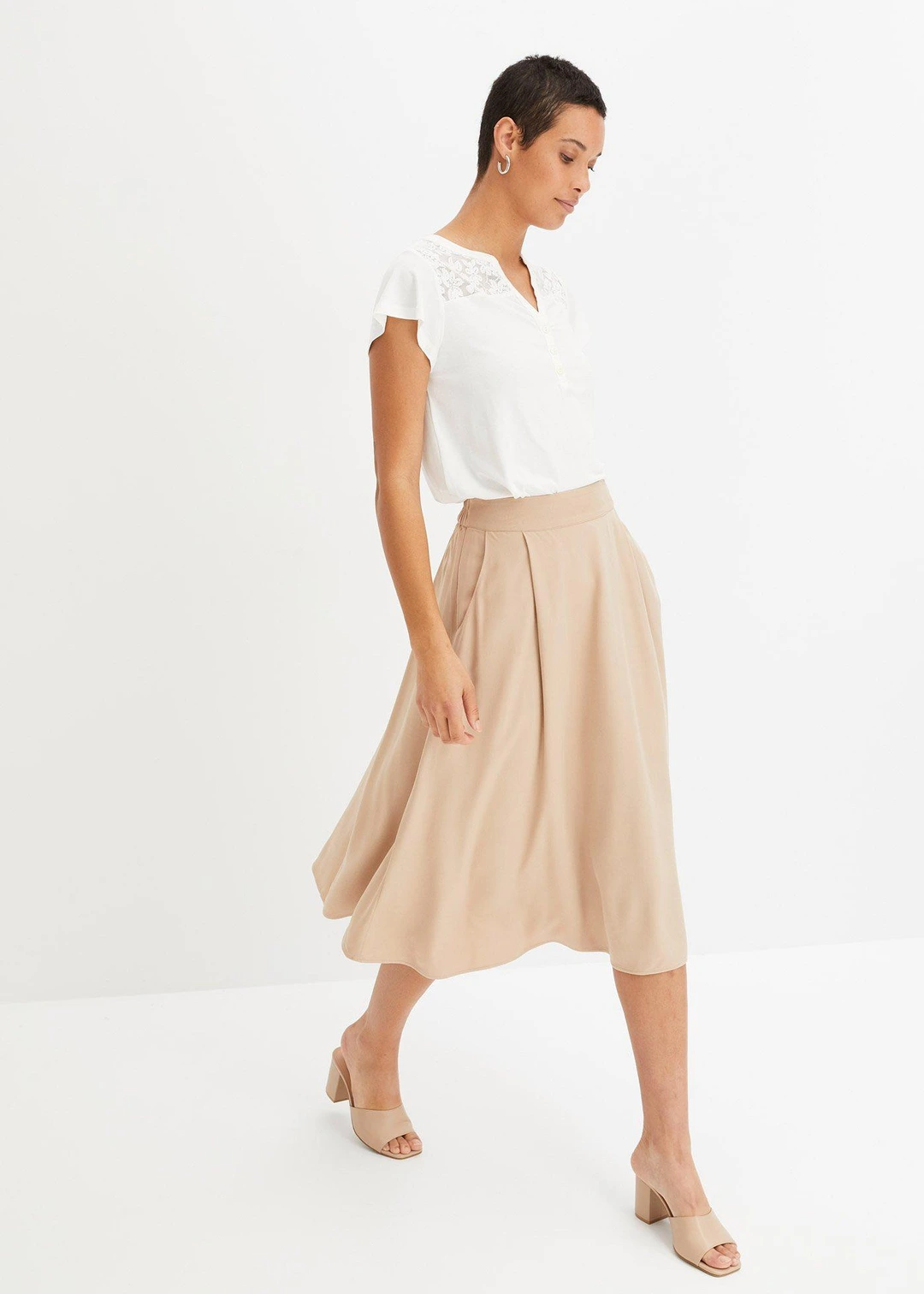 T-shirt col tunisien en viscose majoritaire - 2