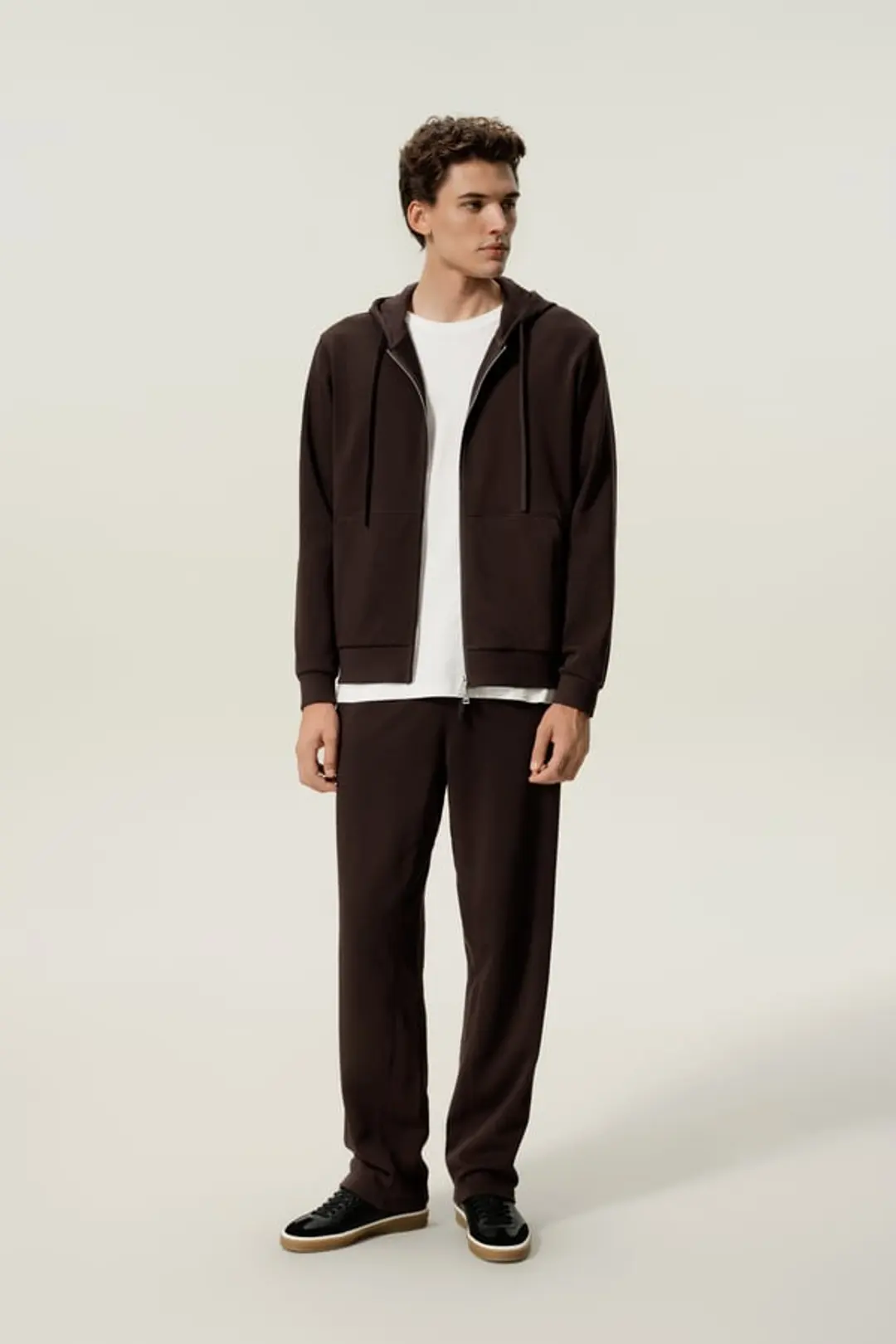 LILYSILK Pantalon de Jogging Homme en Soie Bouclée Confortable Coupe Droite Espresso M