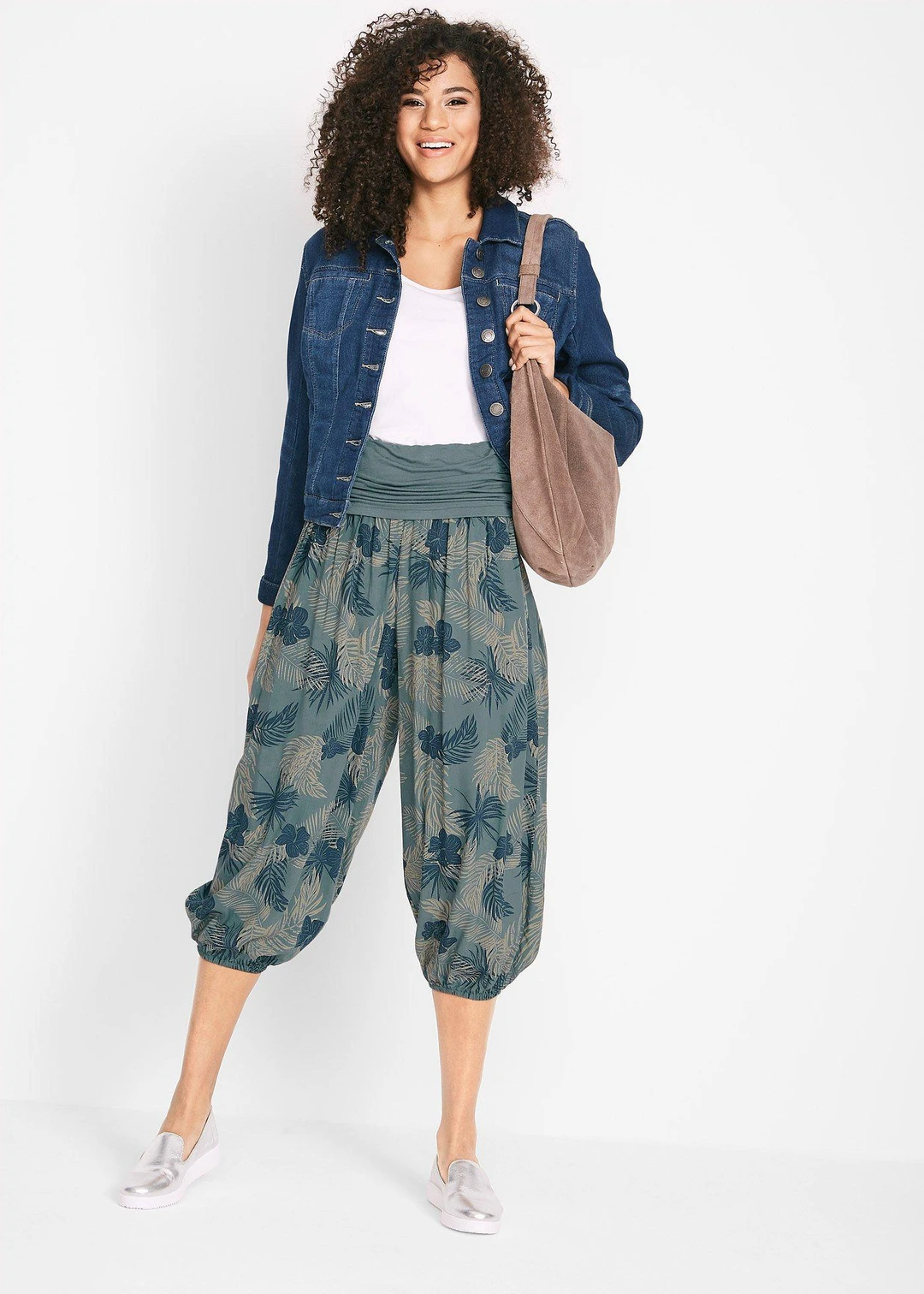 Pantalon 3/4 fluide en viscose extensible