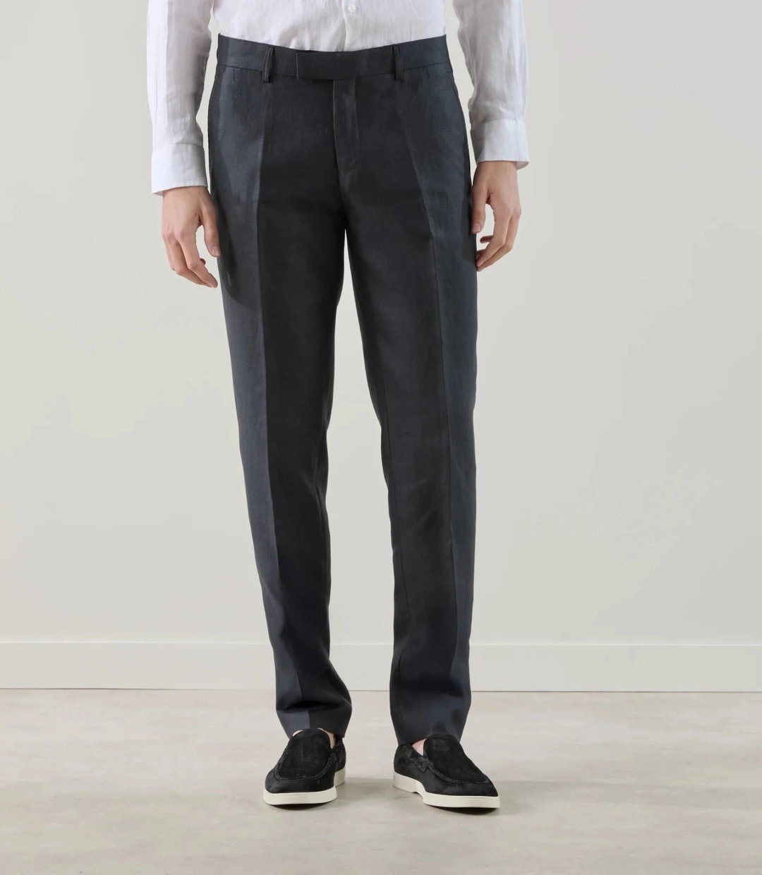 IZAC - Pantalon ville 100% lin noir