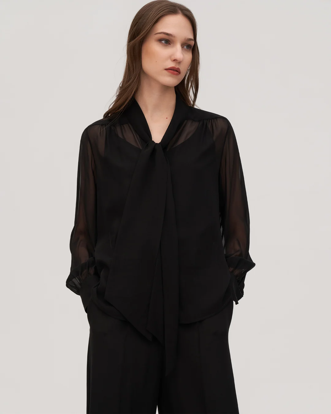 LILYSILK Chemisiers En Soie Rouge Conception De Noeud Papillon 100% Soie Pure Léger Et Résistant Aux Rides S