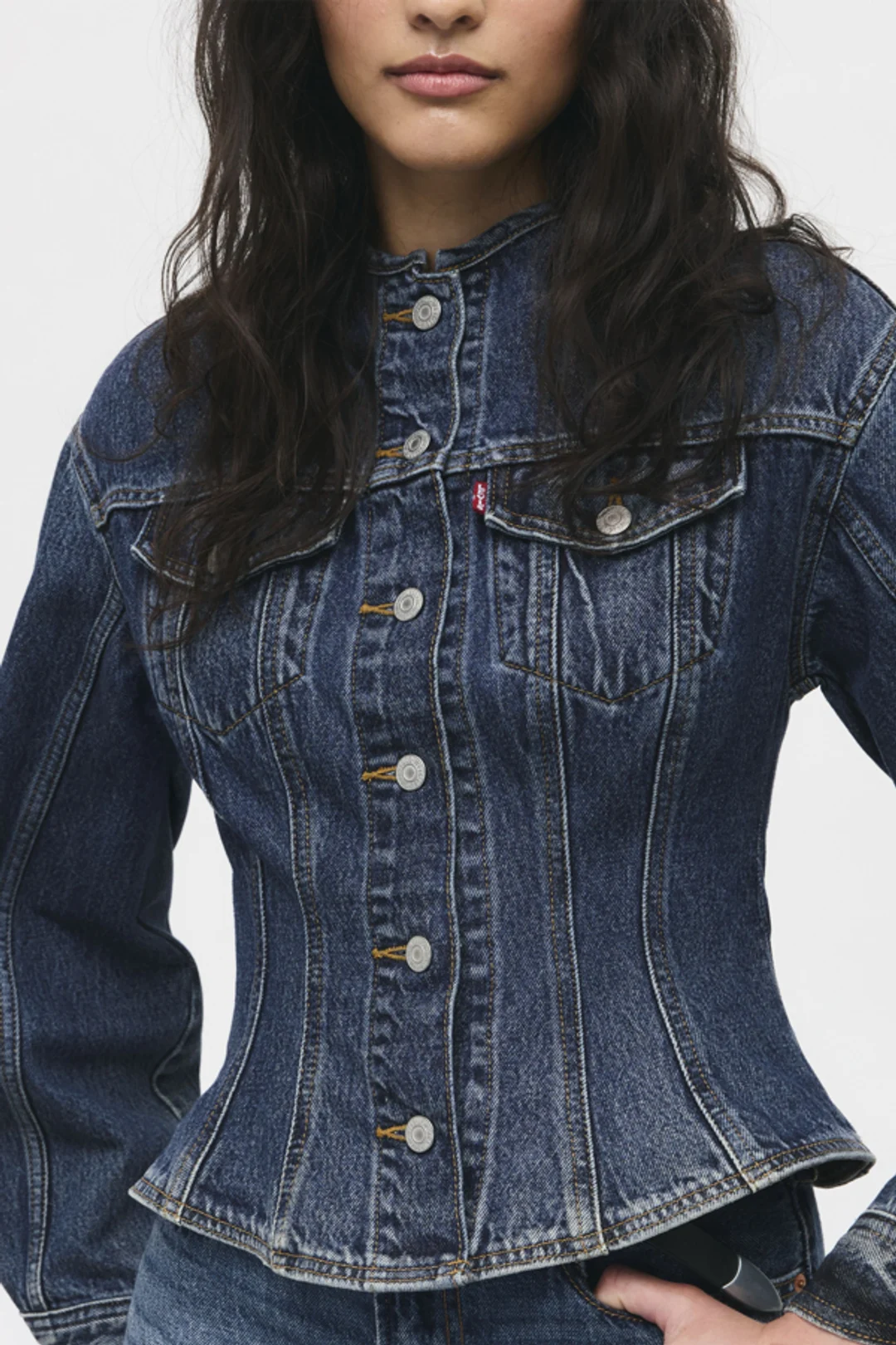Levi's Veste Trucker Sculpted - Femme - Bleu / Wonderlust No Tack - XS - 2