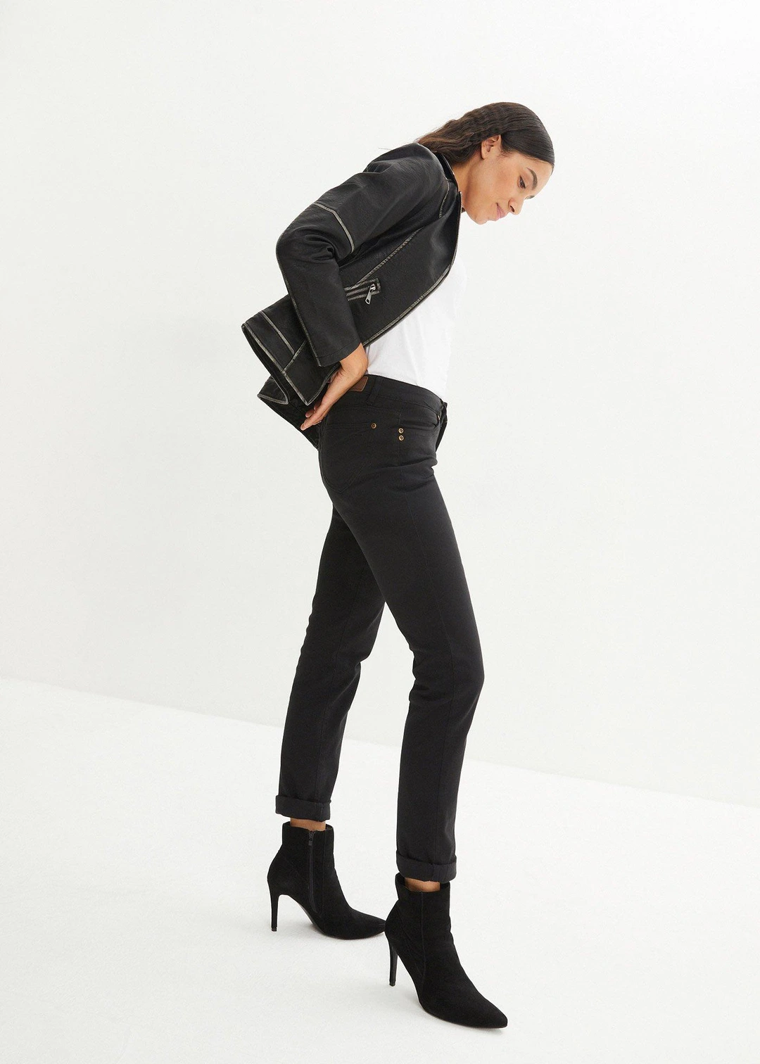 Jean droit taille mi-haute, extensible - 2