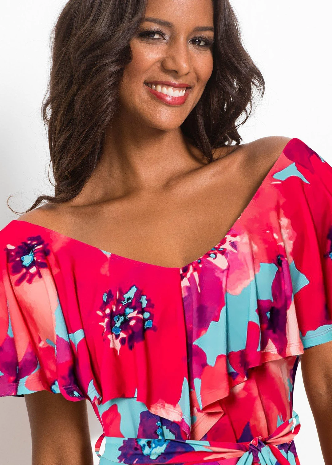 Robe longue à volant et ceinture - 3