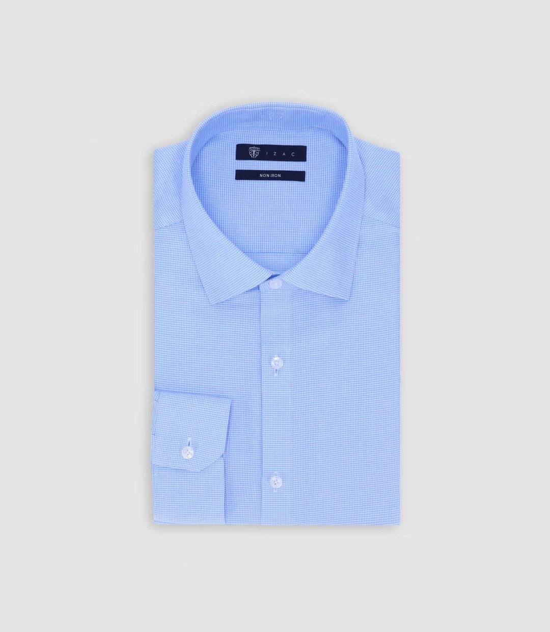 IZAC - Chemise infroissable en coton ciel