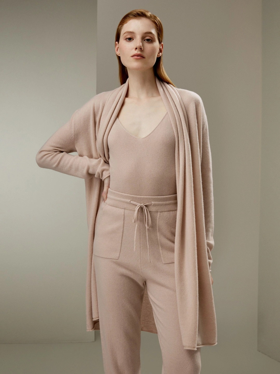 LILYSILK Cardigan Femme Long Avec Col En Pile Élégant Polyvalent Et Élégant Cachemire Simple Et Classique Pas Besoin De Correspondre Caramel M