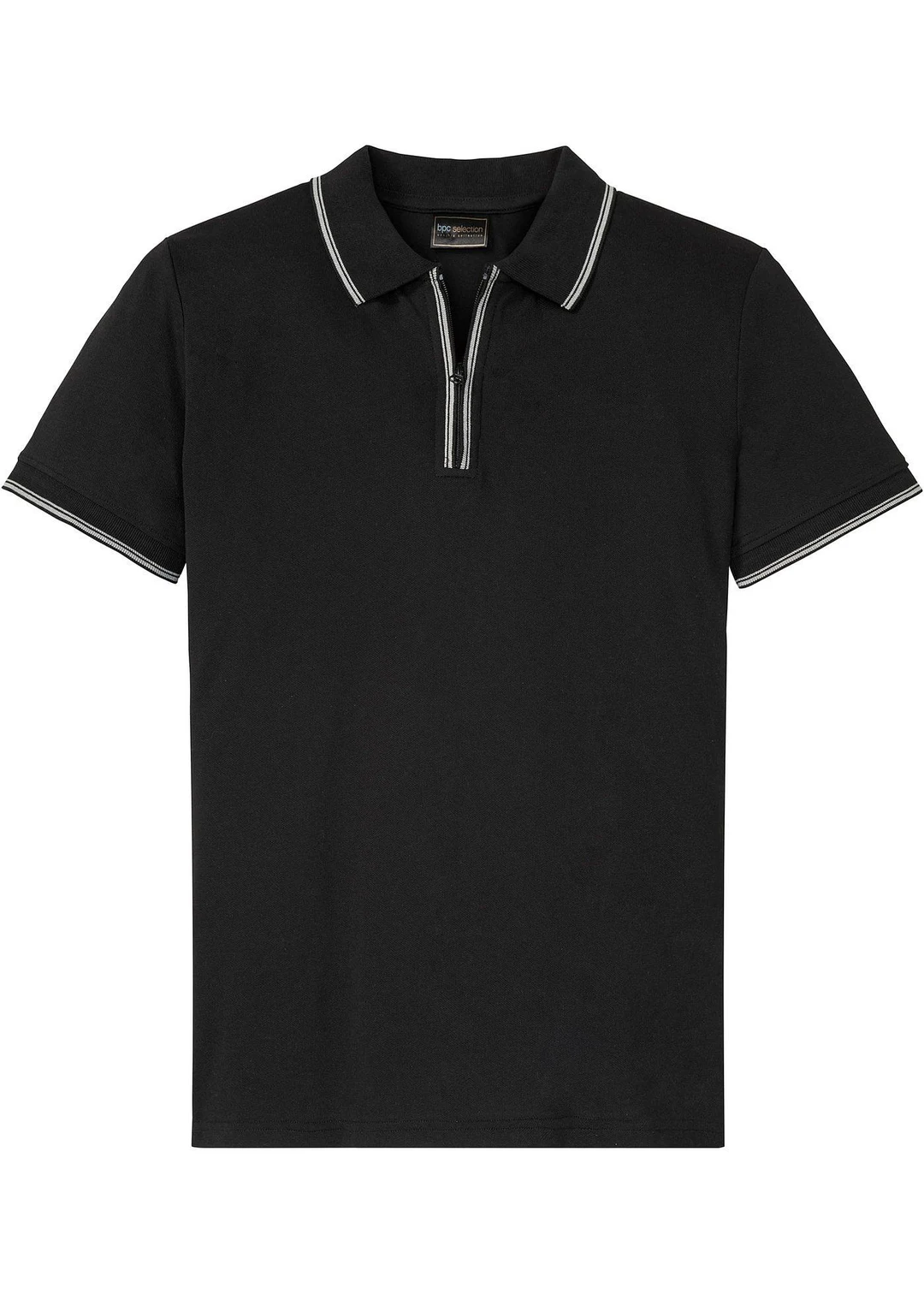 Polo zippé en maille piquée 100% coton