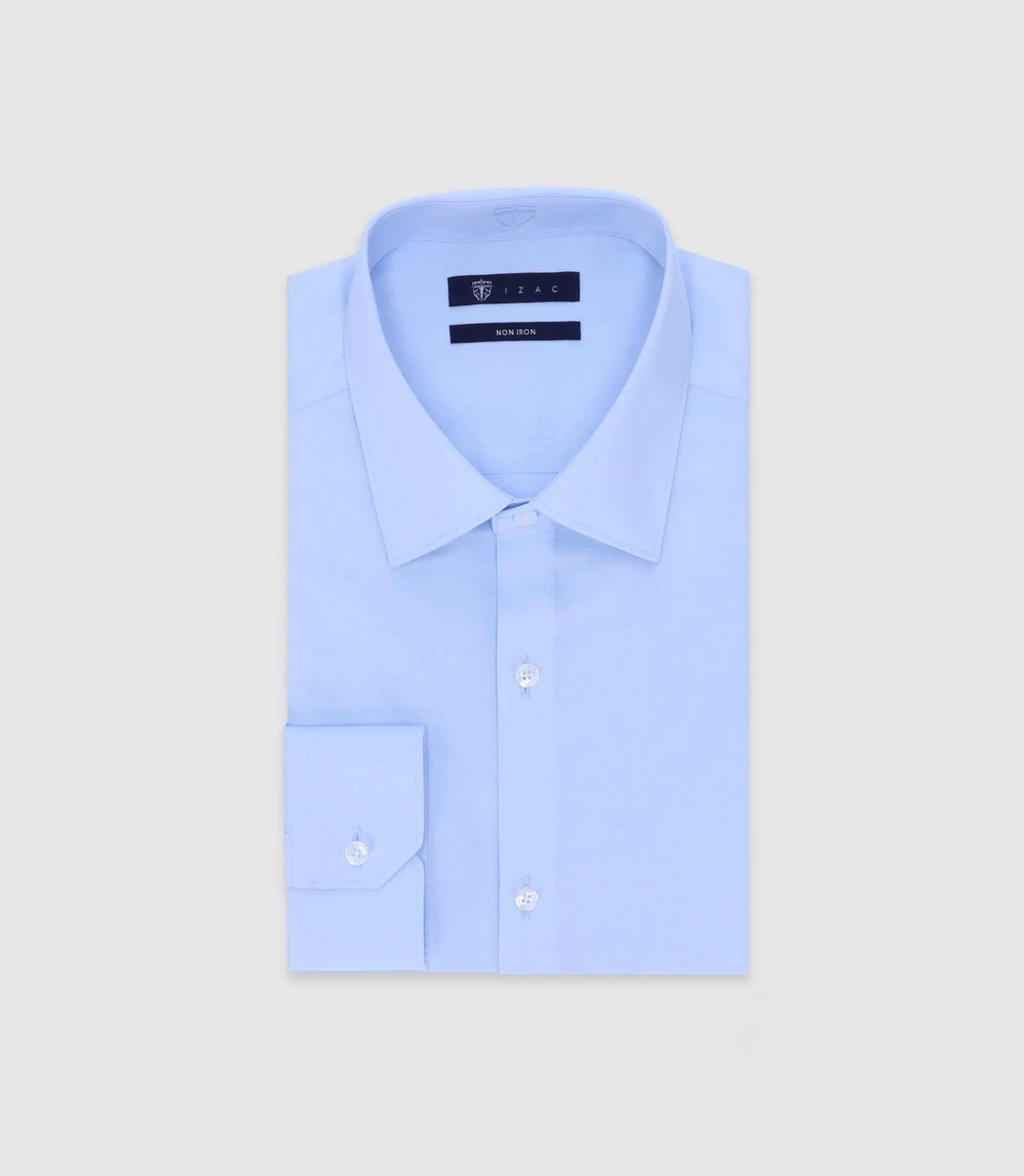 IZAC - Chemise infroissable avec broderie ciel